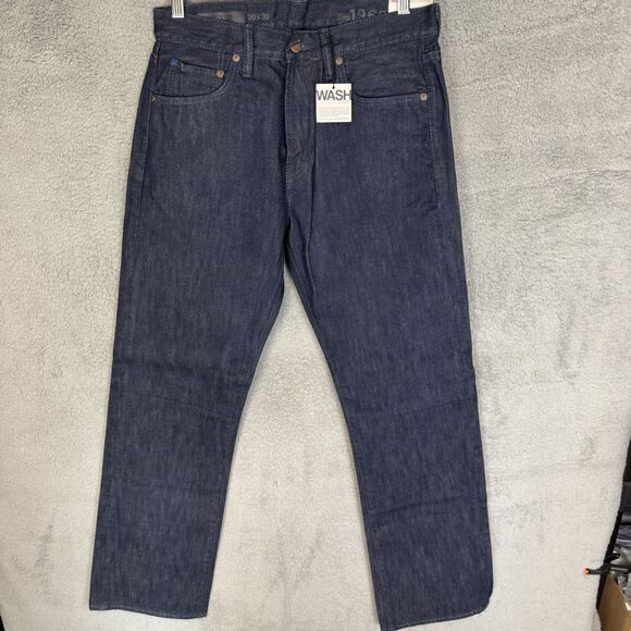 S GAP Jeans Mens 30X32 Regular Blue Denim Loose Fit Straight Leg NWT - Picture 1 of 11